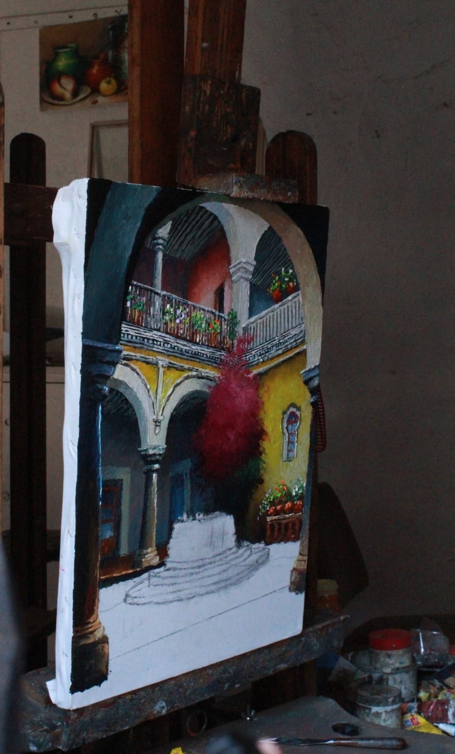 Segundo patio del alguacil mayor, Facultad de música de la BUAP. Foto: Citlalli Hernández